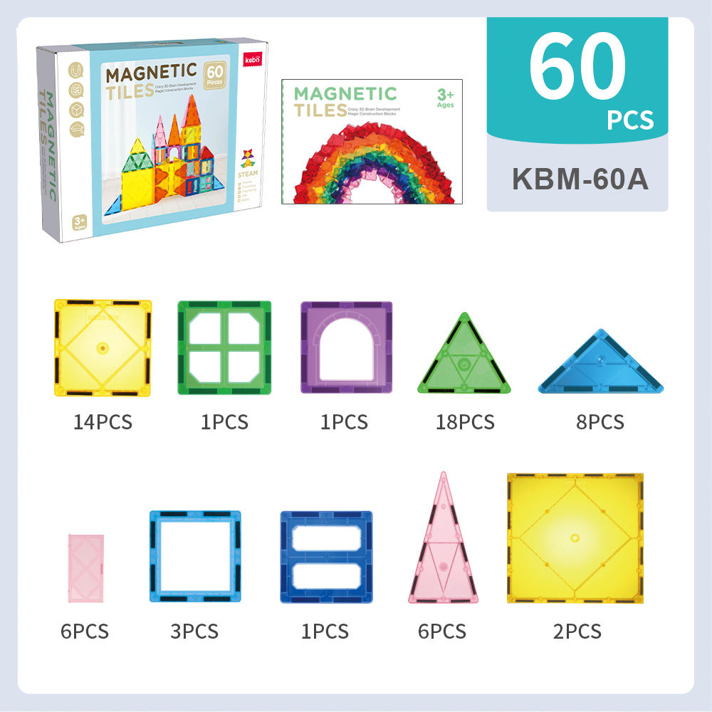 Magnetic Tiles 60 Pieces