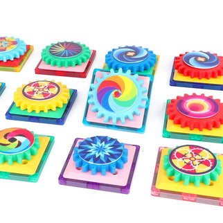 90 Pieces Magnetic Tiles with Gear Set